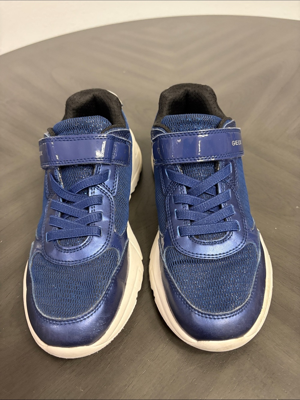 Geox Kids Blue Hook-and-Loop Athletic Sneakers